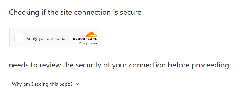 Checking if the site connection is secure - CloudFlare